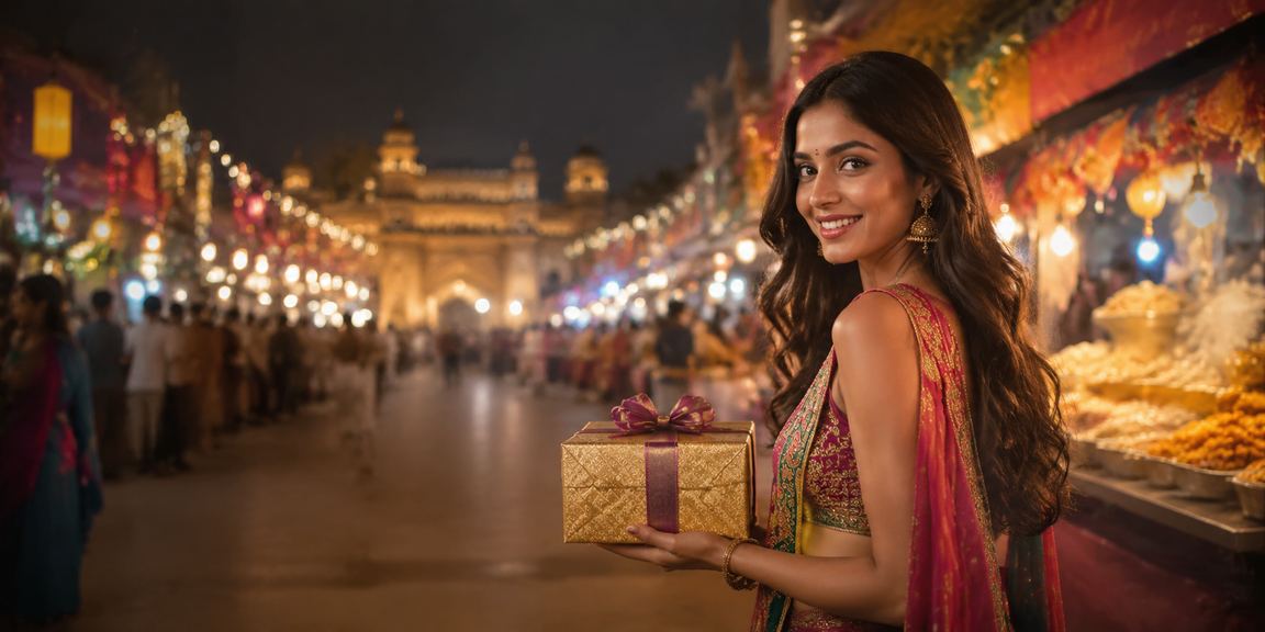 Night market scene in India symbolizing secure transactions