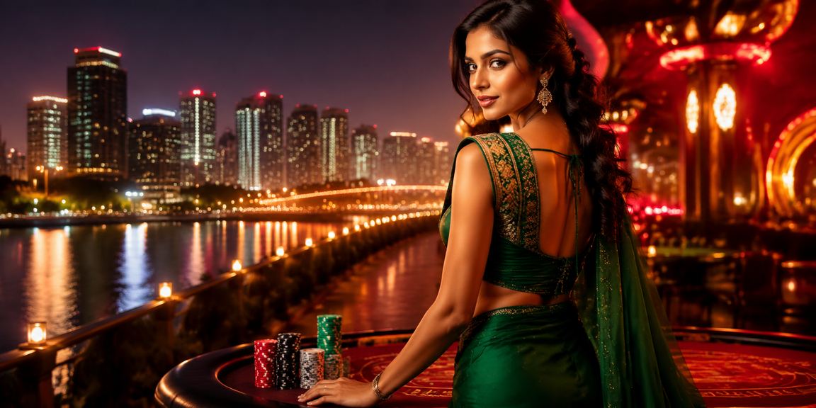 Indian woman ready for online casino registration on mobile