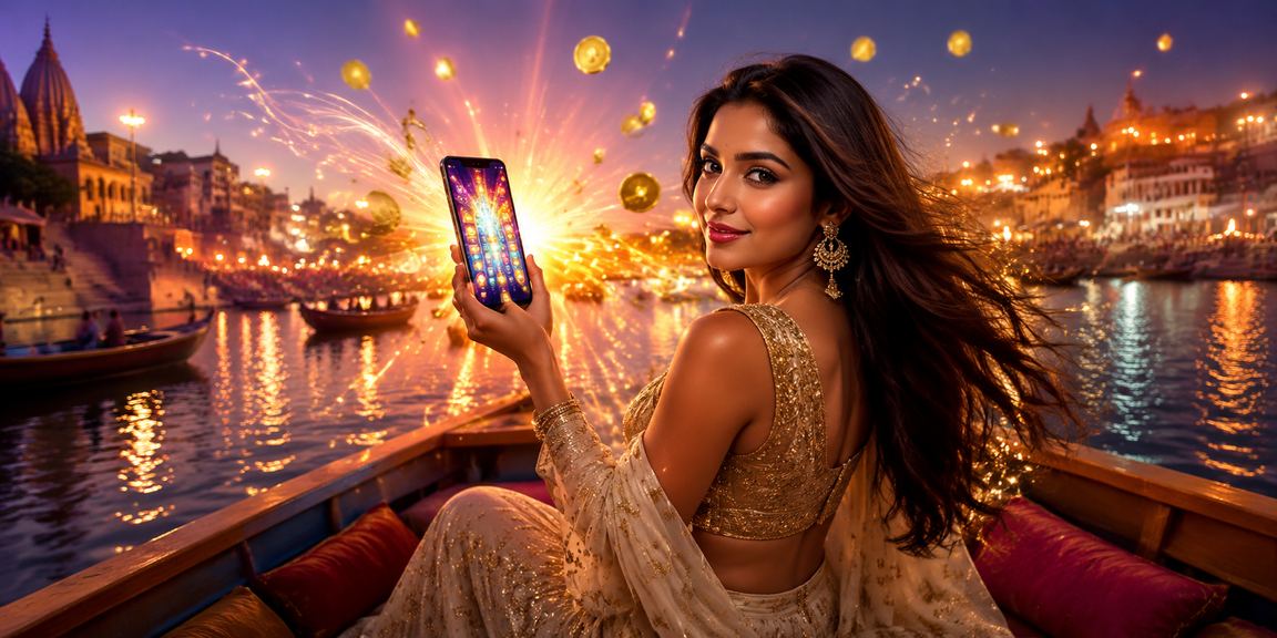 Mobile casino gaming in Varanasi with cultural backdrop